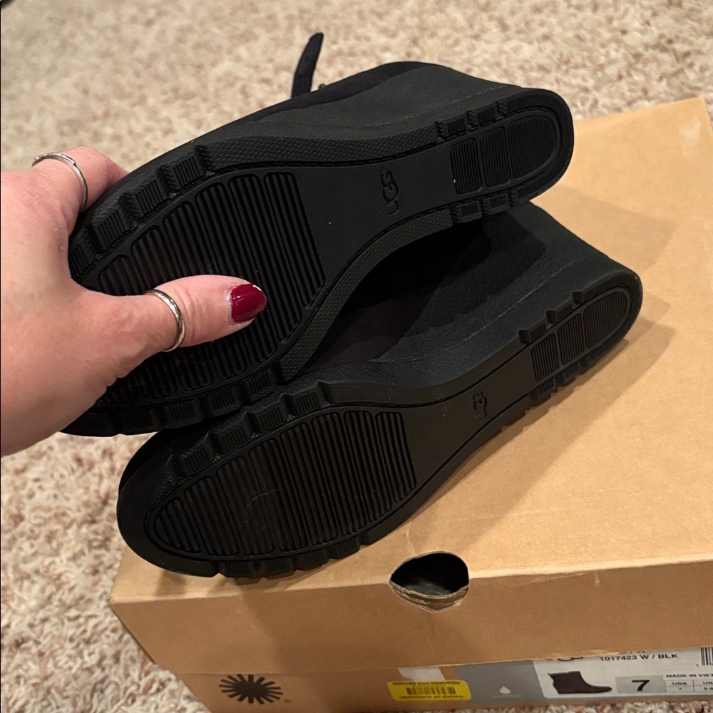UGG Black Wedge Indra Ankle Boots - Picture 5 of 5